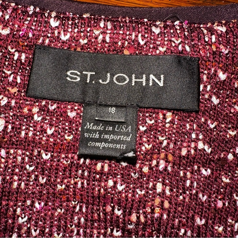 St John Textured knit Tweed Jacket multicolored 18 - Picture 4 of 8